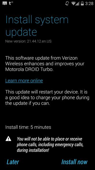Fotografía - [No Lollipop] Verizon envía a OTA Para Droid Turbo Con algunas correcciones menores